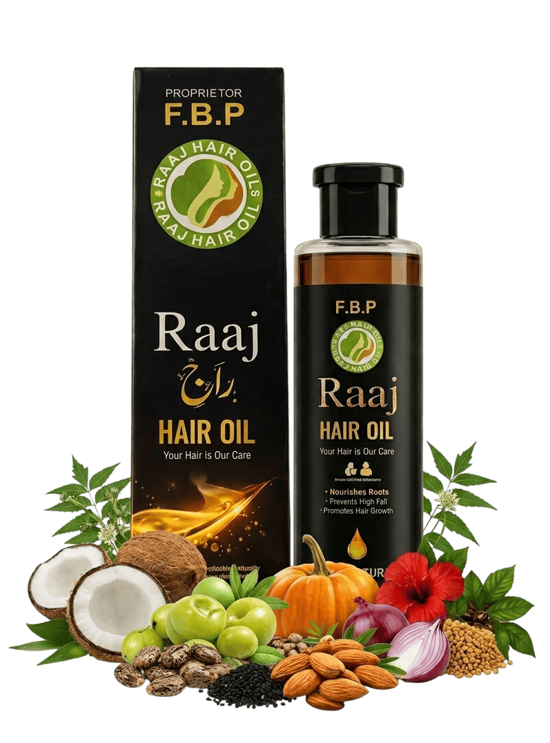 Raaj Hair Oil bottle, front